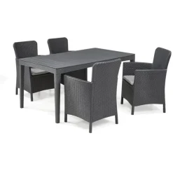 Allibert Dining Set Girona-Miami, 5-teilig, anthrazit - B-Ware neuwertig