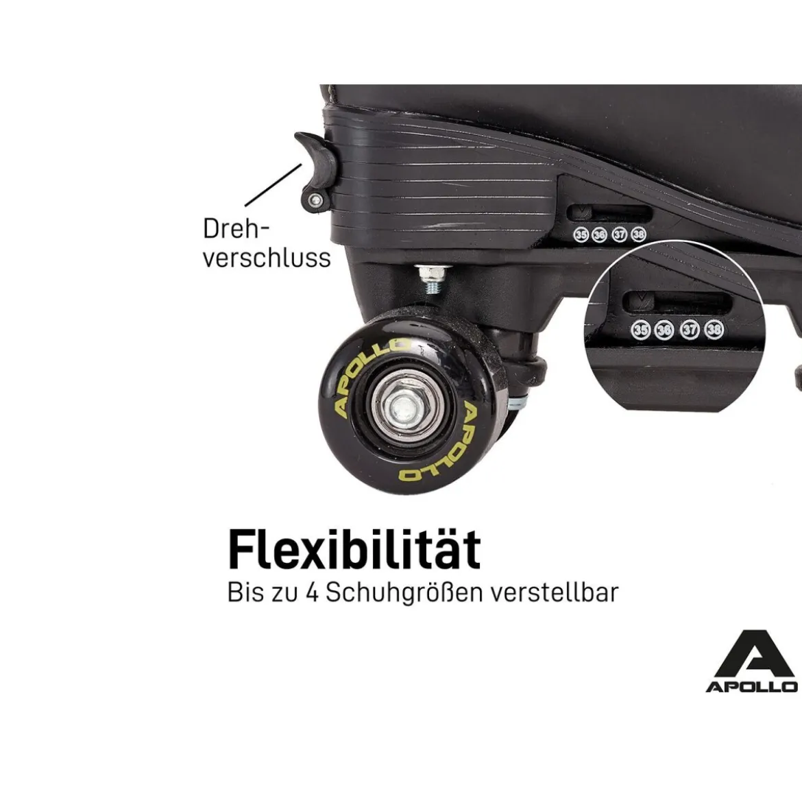 Apollo Rollschuhe »Disco Quads«, größenverstellbar, Größe 31 - 42, ab 6 Jahren (Luna Nova, 31-34) - B-Ware sehr gut