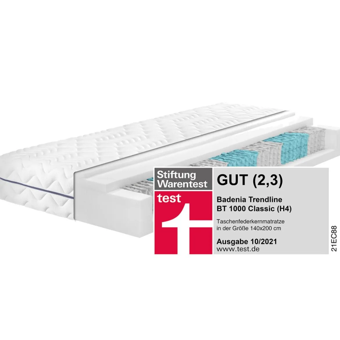 BADENIA TRENDLINE 7-Zonen-Taschenfederkern-Matratze »BT 1000 Classic«, punktelastisch - B-Ware