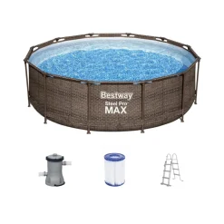 Bestway Framepool-Set »Steel Pro Max DELUXE SERIES« mit Filterpumpe und Leiter, Ø 3,66 x 1 m - B-Ware"