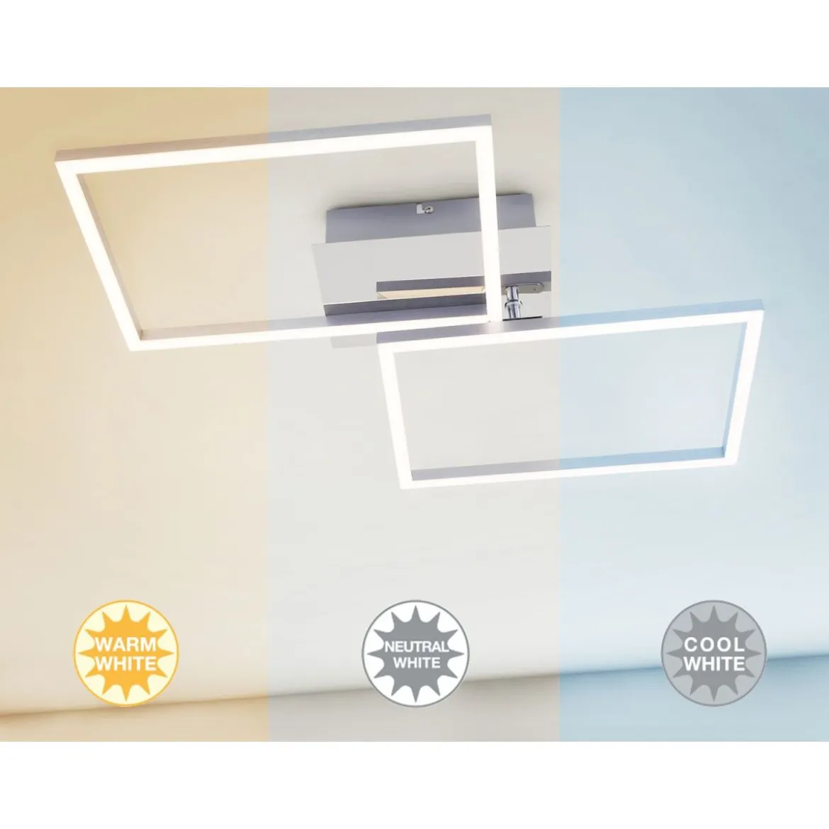 Briloner CCT LED Design Deckenleuchte, Lichttemperatur + Helligkeit regulierbar - B-Ware