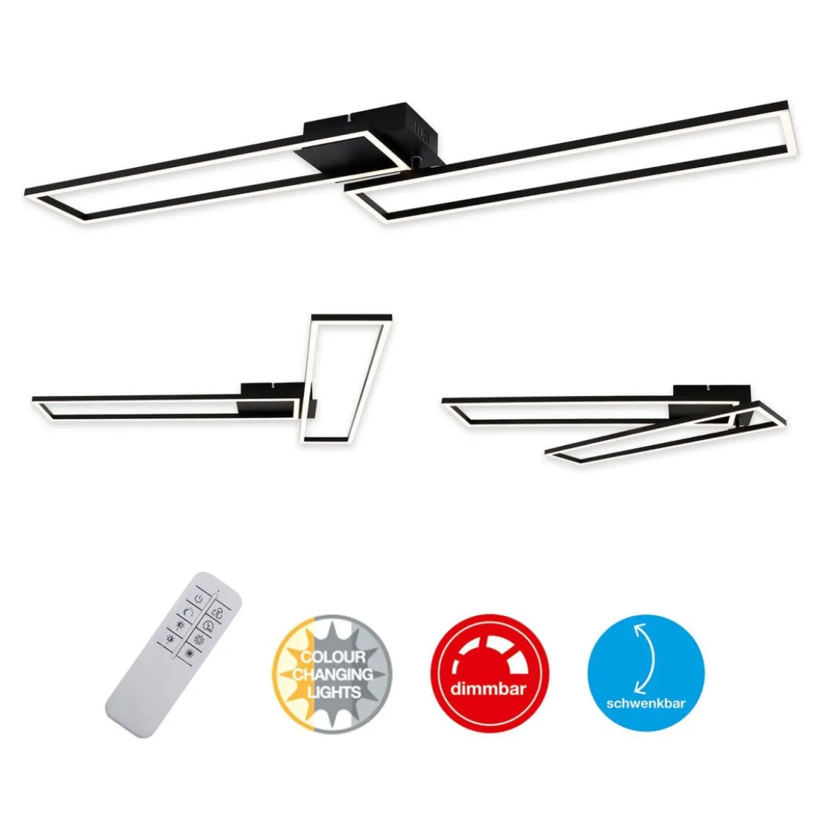 Briloner CCT LED Design Deckenleuchte, Lichttemperatur + Helligkeit regulierbar - B-Ware