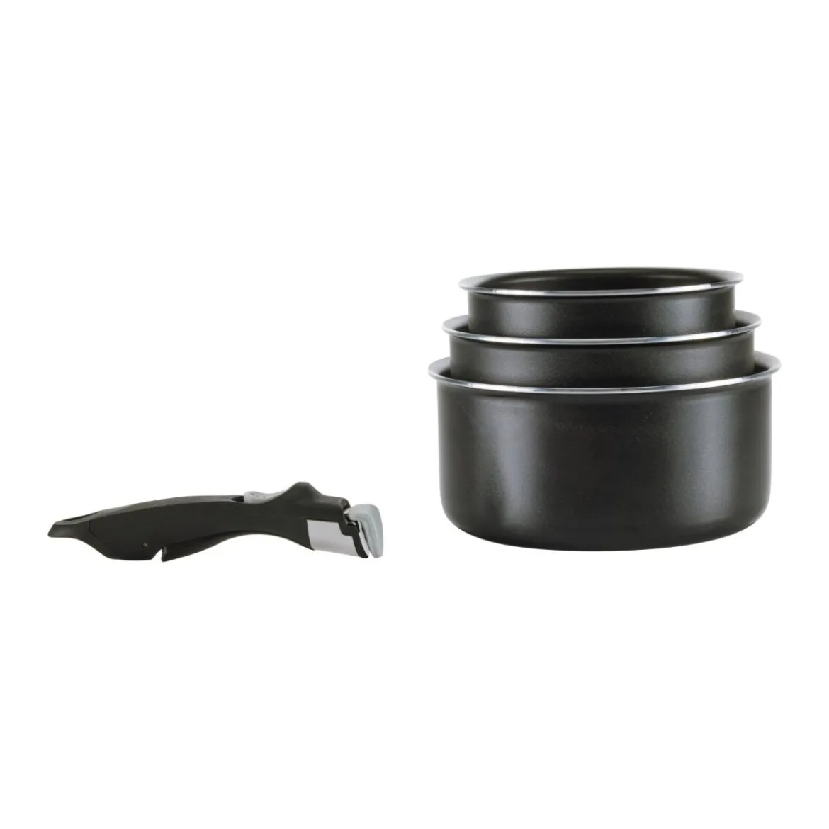 CRIVIT Aluminium-Kochgeschirr-Set 4-teilig, mit abnehmbarem Griff (Topfset) - B-Ware neuwertig