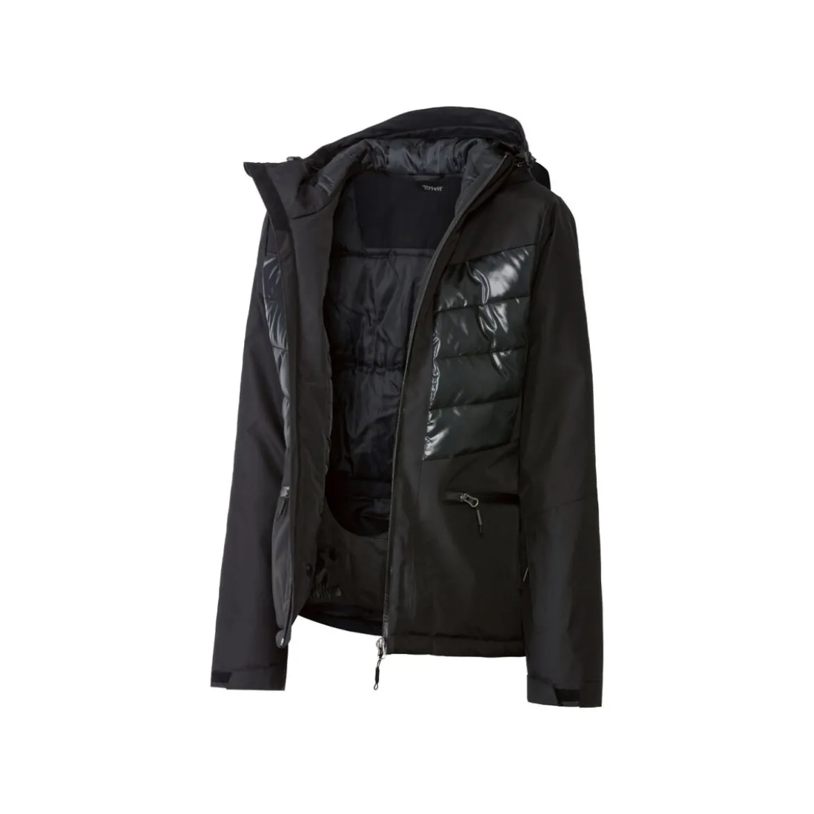 CRIVIT Damen Skijacke, mit Antirutschband (schwarz, L (44/46)) - B-Ware neuwertig
