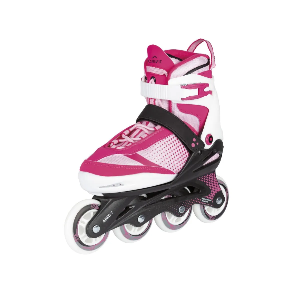 CRIVIT Inlineskates, patentierte Weiten- und Längeneinstellung (Pink/Weiß) - B-Ware sehr gut