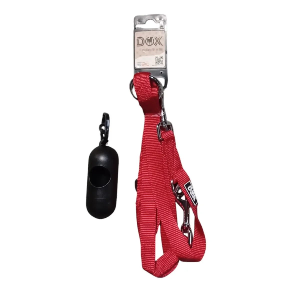 DDOXX Hundeleine Nylon, 3fach verstellbar, 2m Lauf-Leine, M, rot - B-Ware sehr gut