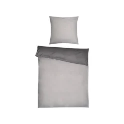 Dobnig Biberbettwäsche Kuschel-Traum Uni grau 135 x 200 cm - B-Ware sehr gut