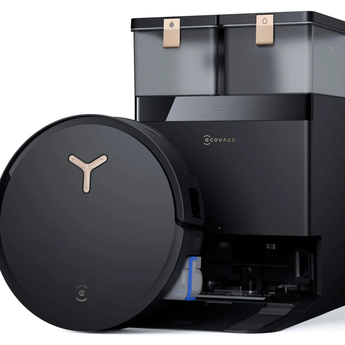 ECOVACS Saugroboter DEEBOT X8 PRO OMNI, mit Wischfunktion, schwarz/gold - B-Ware gebraucht