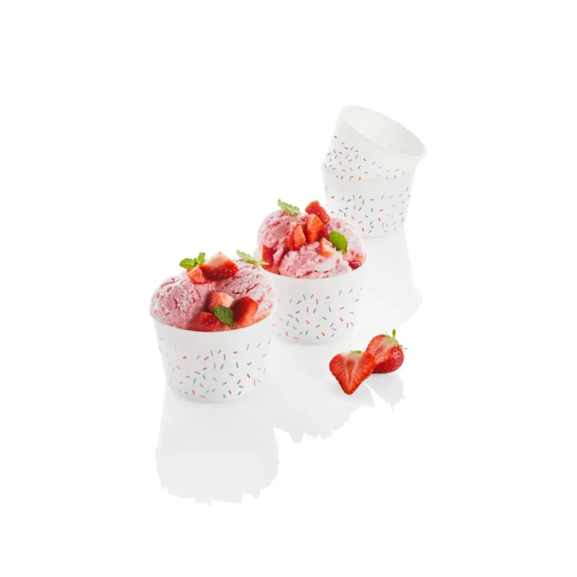 ERNESTO® Eisbecher- Waffelbecher-Set Trinkbecher-Set, BPA-frei - B-Ware