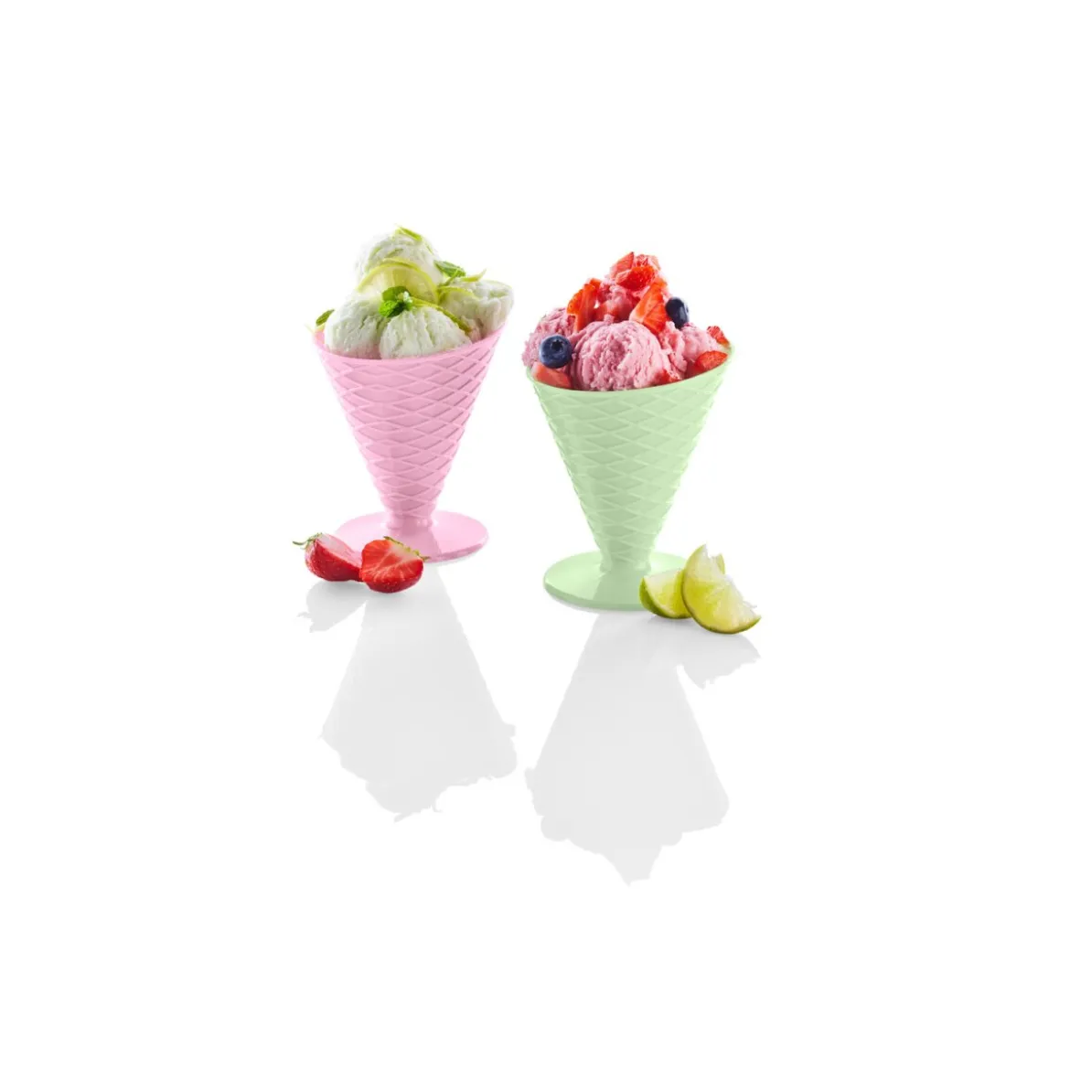 ERNESTO® Eisbecher- Waffelbecher-Set Trinkbecher-Set, BPA-frei - B-Ware