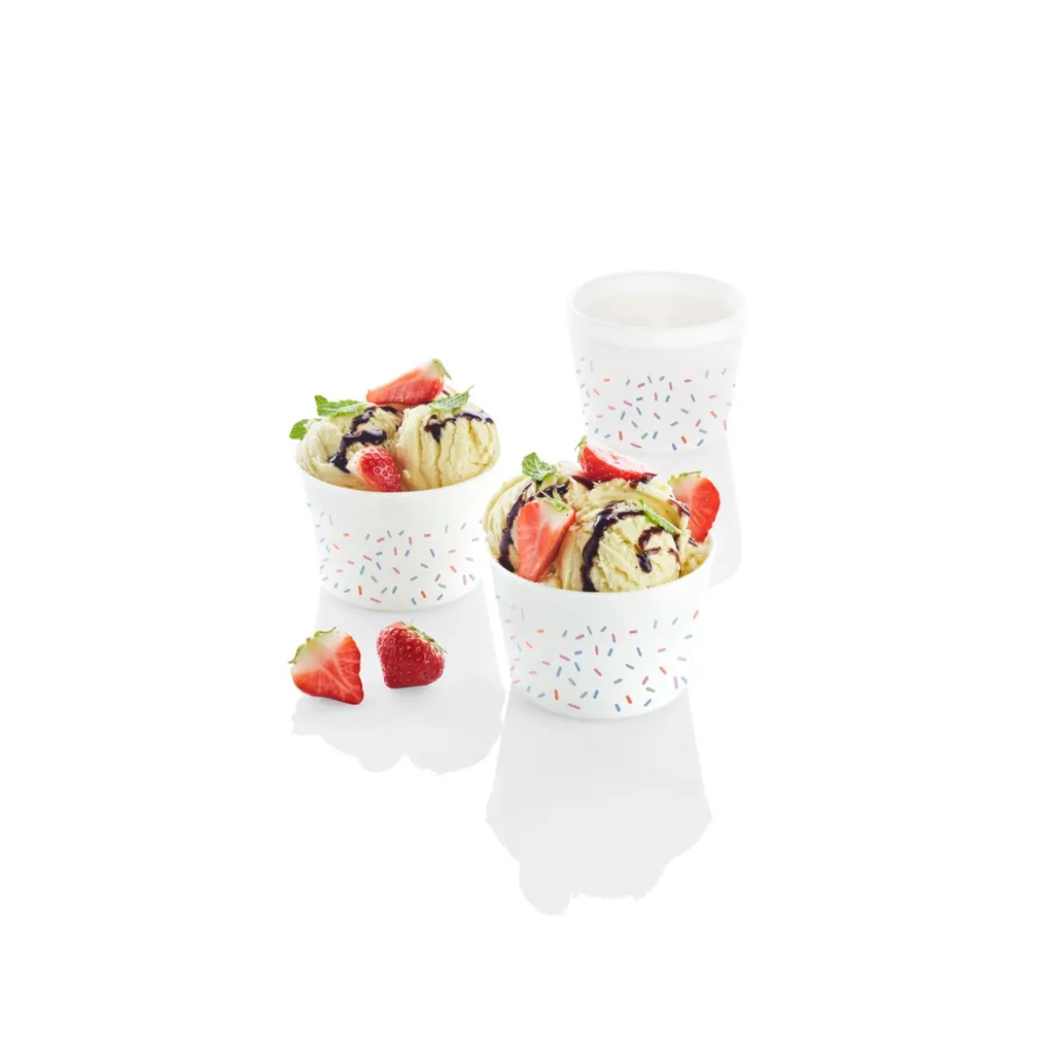 ERNESTO® Eisbecher- Waffelbecher-Set Trinkbecher-Set, BPA-frei - B-Ware