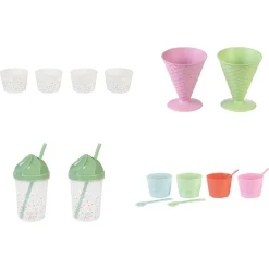 ERNESTO® Eisbecher- Waffelbecher-Set Trinkbecher-Set, BPA-frei - B-Ware