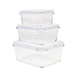 ERNESTO® Glas-Frischhaltedosen, 3-teilig - B-Ware