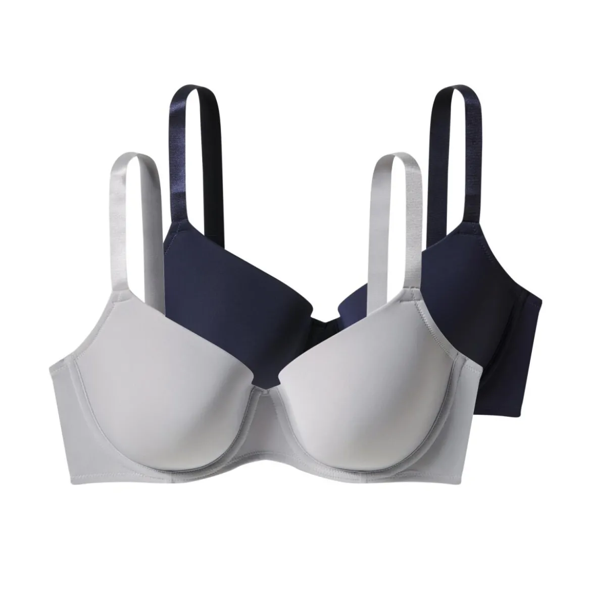 ESMARA Damen Bügel-BHs, 2 Stück, 110D, marineblau/grau - B-Ware neuwertig