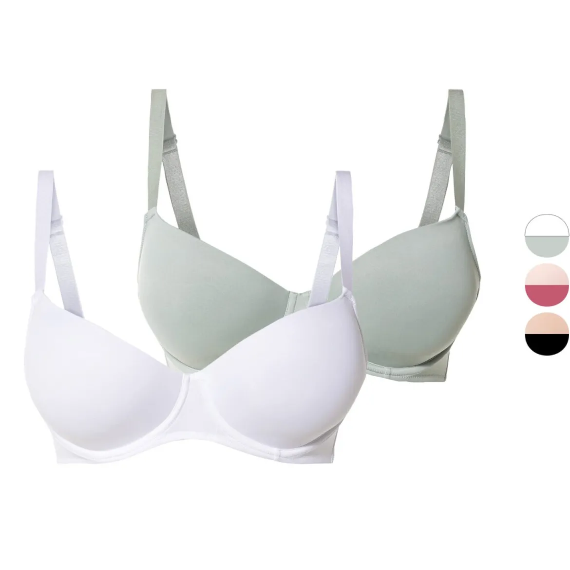 esmara® Damen Bügel-BHs, 2 Stück, gepaddet Cups - B-Ware