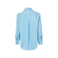 ESMARA® Damen Bluse, in matter Satin-Qualität (Blau, 42) - B-Ware sehr gut