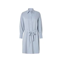 esmara® Damen Blusenkleid mit Bindegürtel in der Taille (hellblau, 36) - B-Ware neuwertig