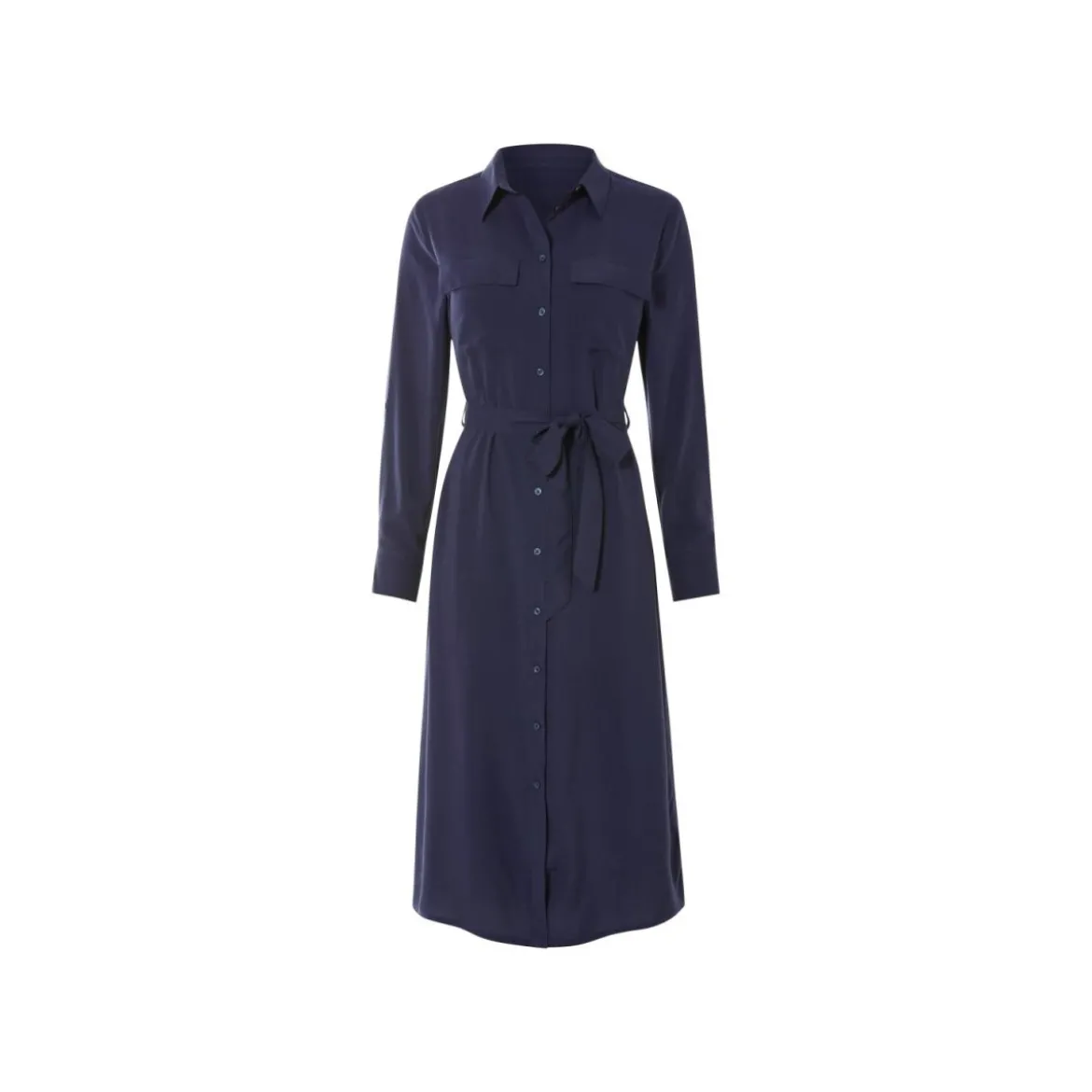 esmara® Damen Blusenkleid, mit Krempelfunktion - B-Ware