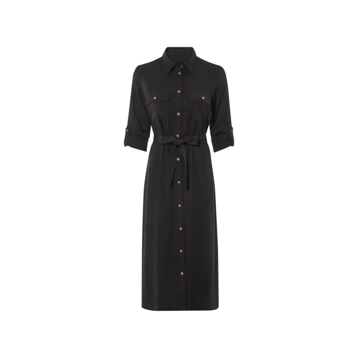 ESMARA® Damen Blusenkleid, mit Seitenschlitzen (Schwarz, 42) - B-Ware sehr gut