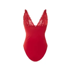 esmara® Damen Body mit Spitze (Rot, S(36/38)) - B-Ware neuwertig
