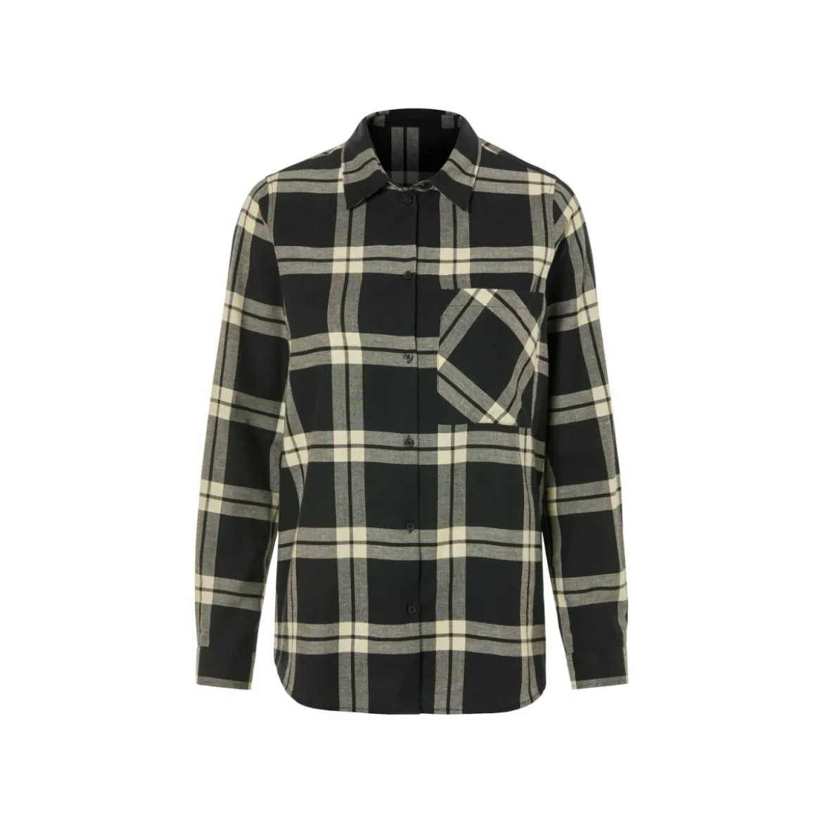 esmara® Damen Flanell-Bluse, leger geschnitten (Schwarz, XS(32/34)) - B-Ware neuwertig