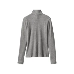 esmara® Damen Gerippte Rollkragenshirts, 2 Stück (schwarz/grau, S(36/38)) - B-Ware neuwertig