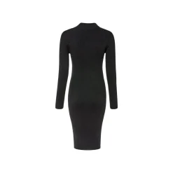 esmara® Damen Geripptes Strickkleid mit edlem Glitzereffekt (schwarz, XS (32/34)) - B-Ware neuwertig