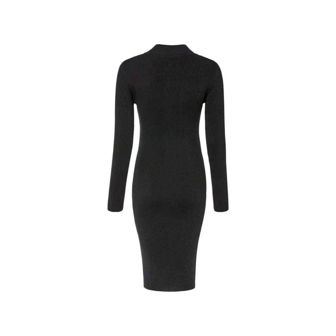 esmara® Damen Geripptes Strickkleid mit edlem Glitzereffekt (schwarz, XS (32/34)) - B-Ware neuwertig