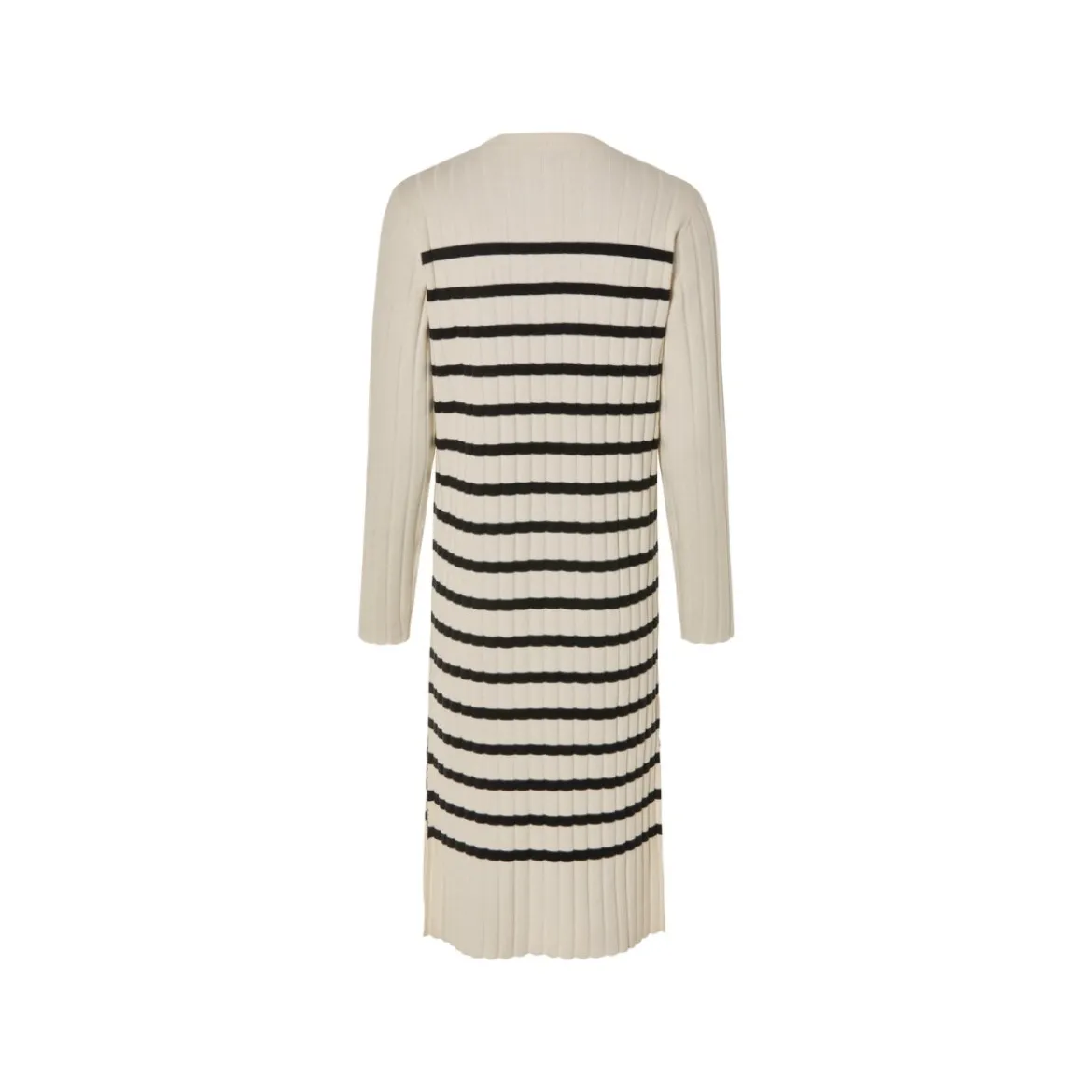 esmara® Damen Geripptes Strickkleid mit Rundhalsausschnitt (Streifen, L (44/46)) - B-Ware neuwertig
