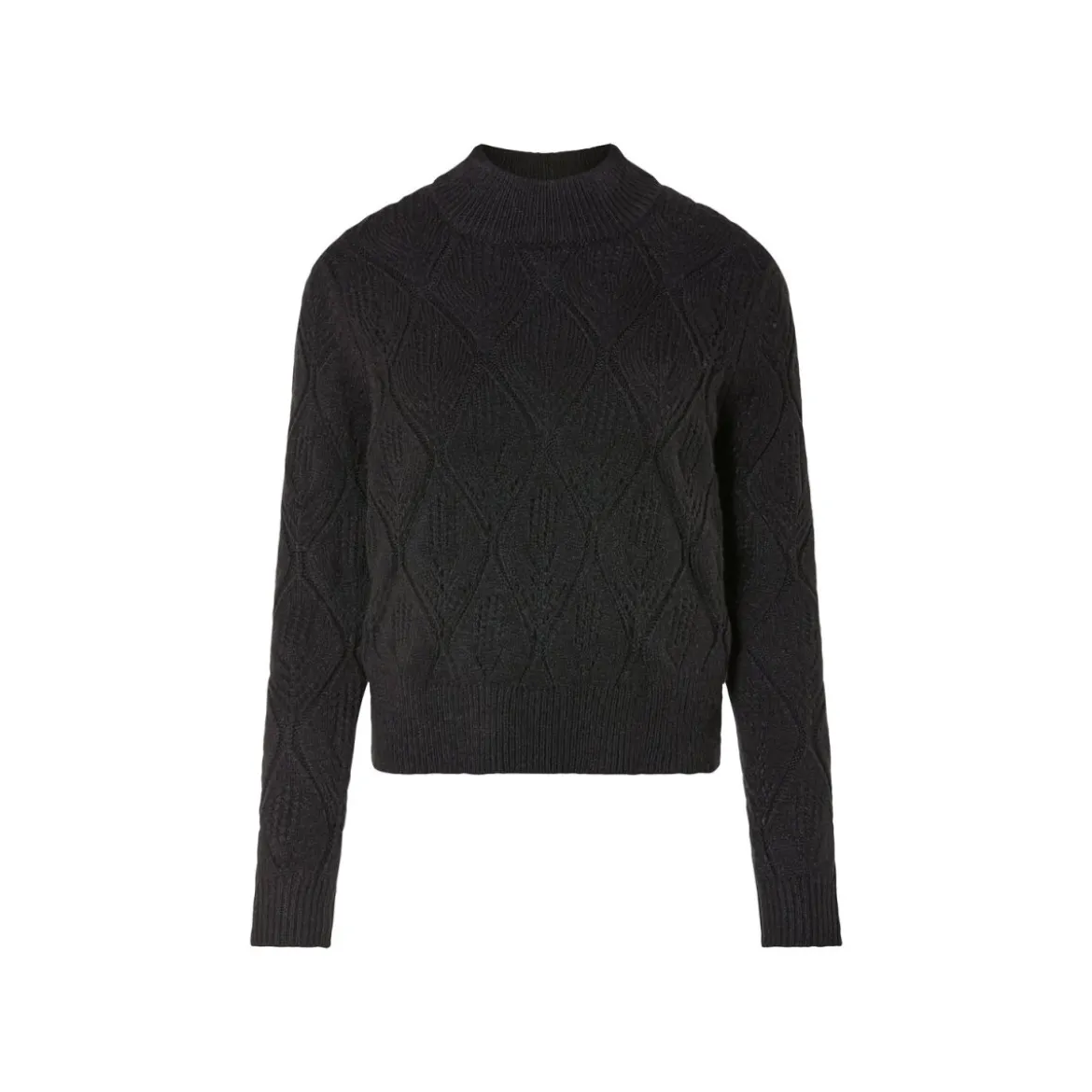 esmara® Damen Grobstick-Pullover mit Stehkragen (schwarz, S(36/38)) - B-Ware neuwertig