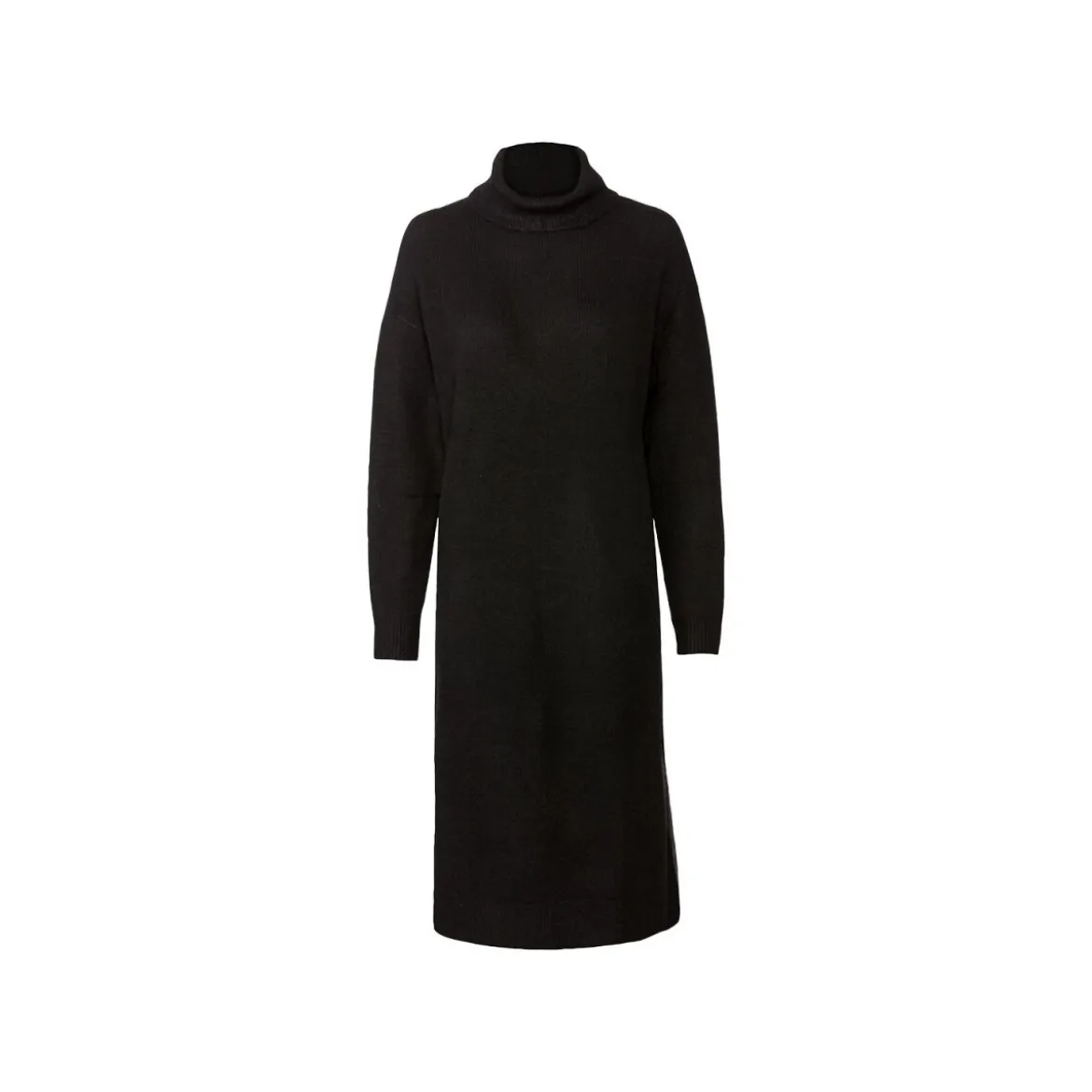 esmara® Damen Grobstrick Pulloverkleid im Oversize-Look (schwarz, XS(32/34)) - B-Ware neuwertig