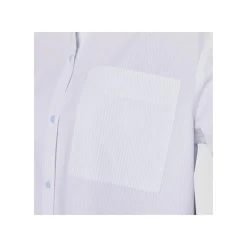 esmara® Damen Hemd, mit überschnittenen Schultern und Kellerfalte (Steifen blau/weiß, 38) - B-Ware neuwertig