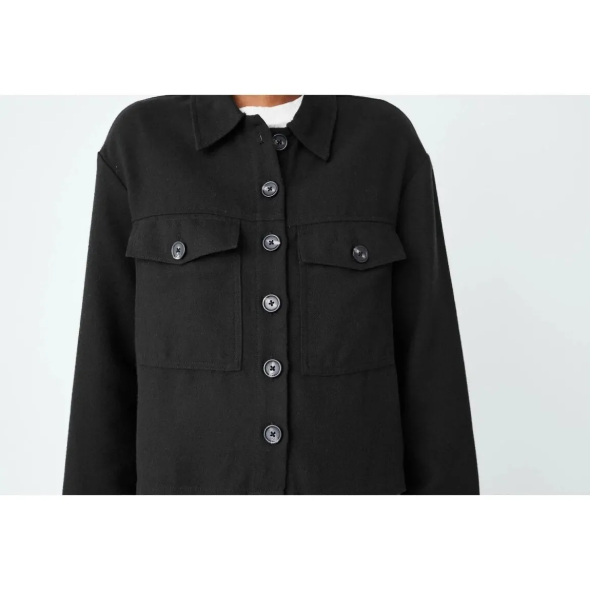 esmara® Damen Jacke, mit Brusttaschen (Schwarz, XS(32/34)) - B-Ware neuwertig