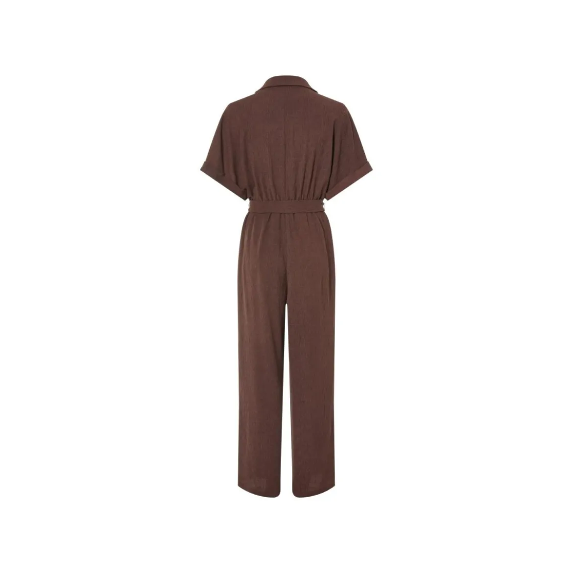 esmara® Damen Jumpsuit, in modischer Crêpe-Struktur (Braun, XS (32/34)) - B-Ware neuwertig