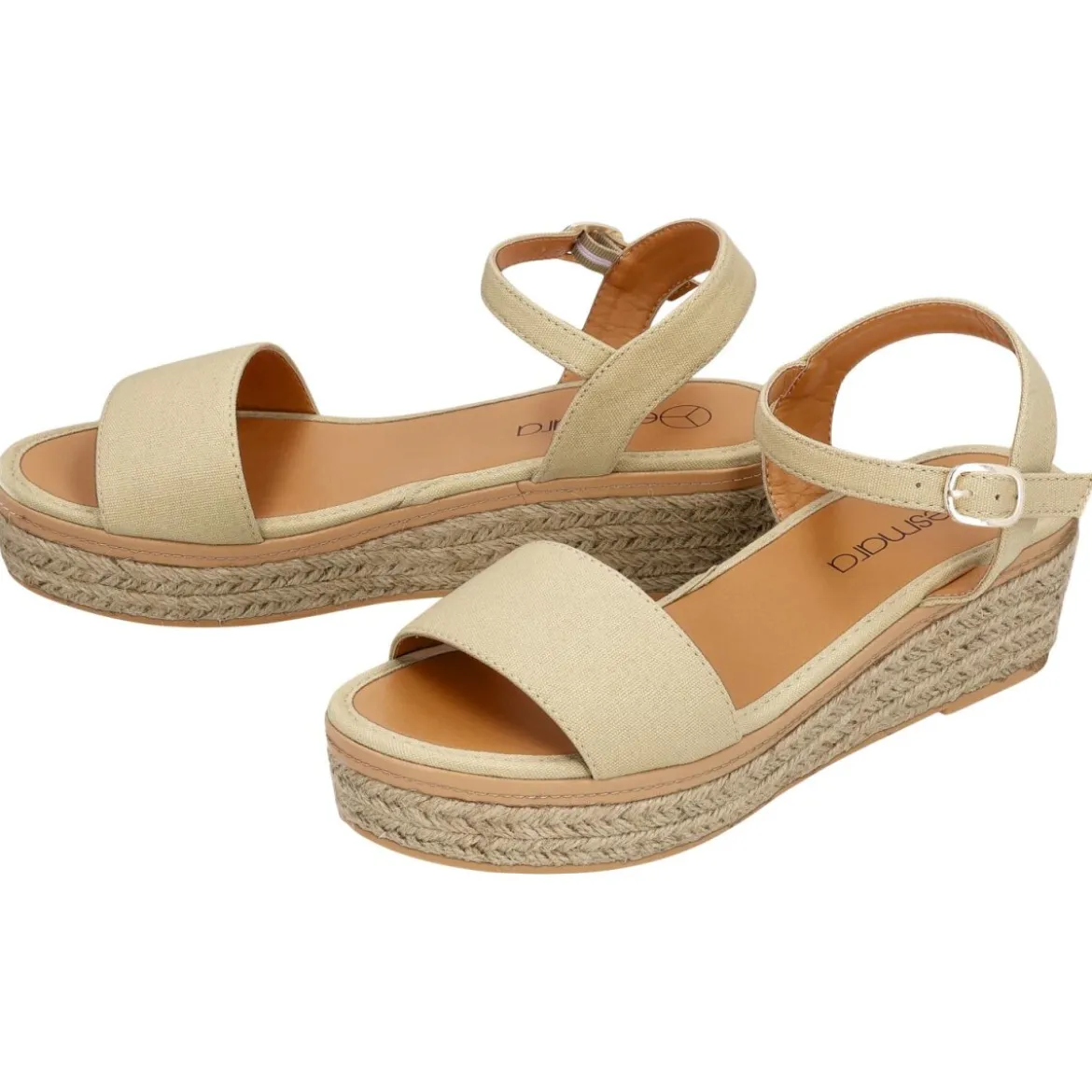 esmara® Damen-Keilsandalen, 36, beige - B-Ware sehr gut