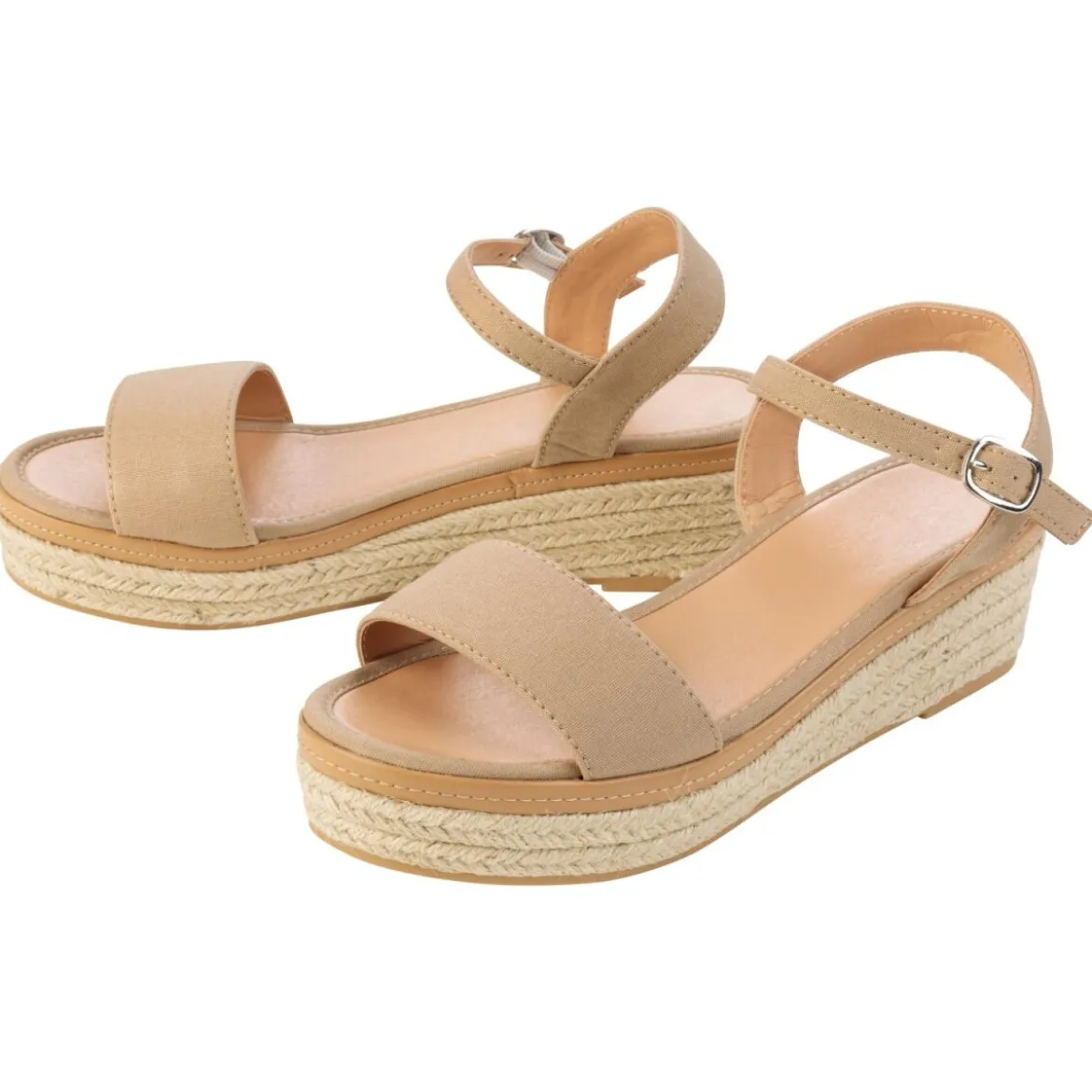 esmara® Damen Keilsandalen, im sommerlichen Bast-Look - B-Ware