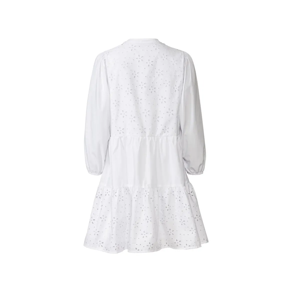 esmara® Damen Kleid mit modischer Lochstickerei (weiß, 40) - B-Ware neuwertig