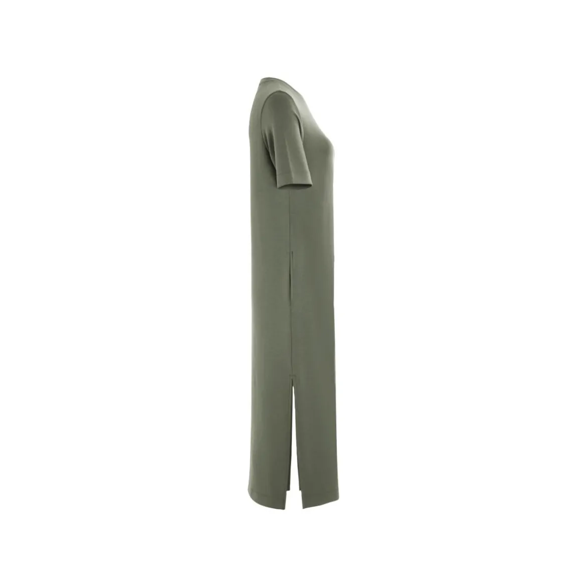 esmara® Damen Kleid, mit Seitenschlitzen (olive, L (44/46)) - B-Ware neuwertig