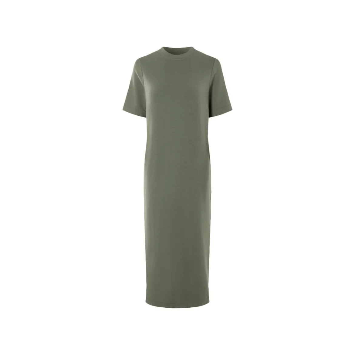 esmara® Damen Kleid, mit Seitenschlitzen (olive, L (44/46)) - B-Ware neuwertig