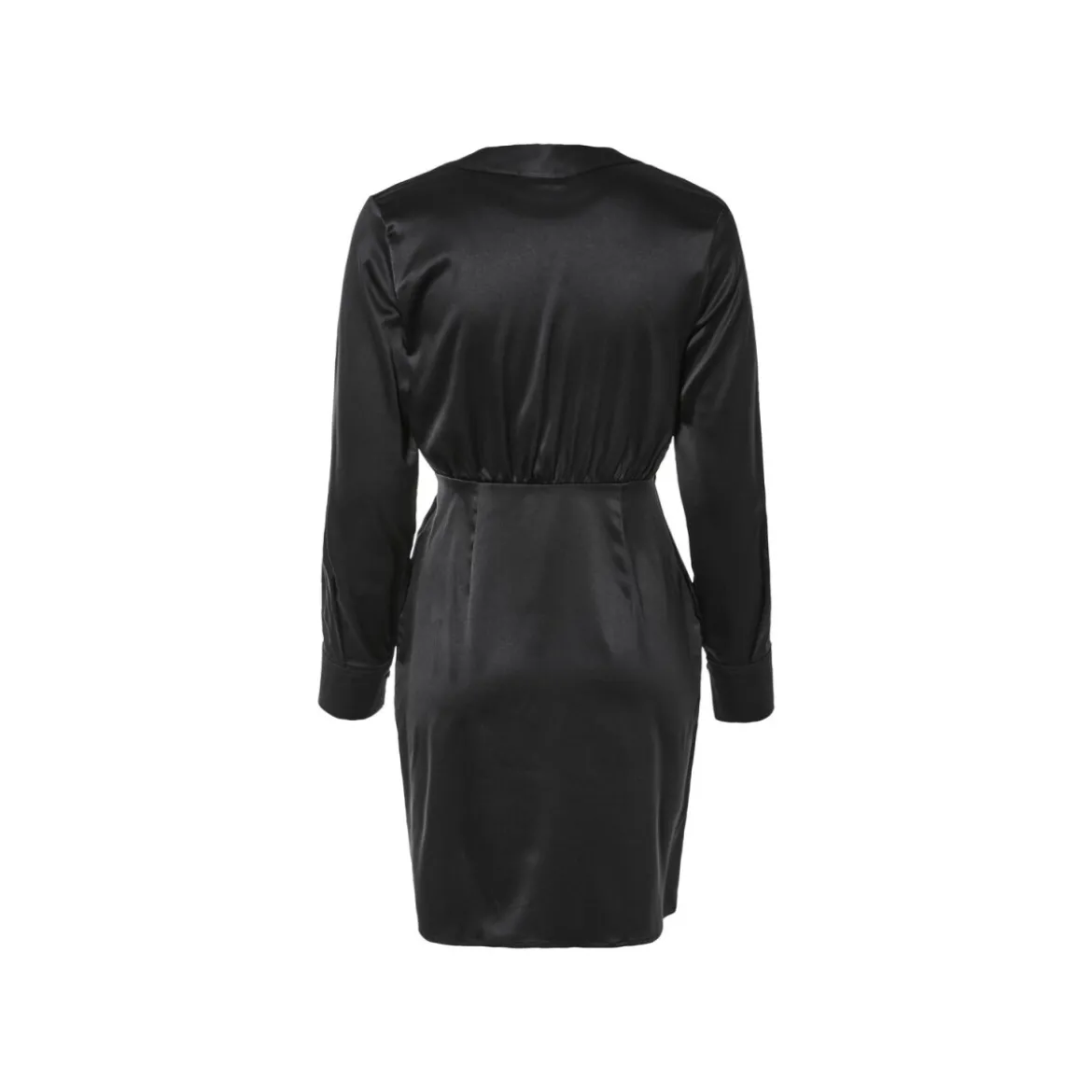 esmara® Damen Kleid, Wickeloptik mit Gummizug (Black, 44) - B-Ware neuwertig