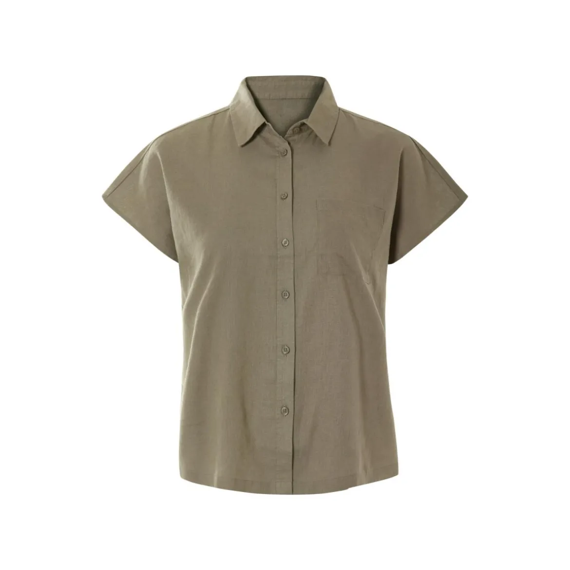 esmara® Damen Leinenbluse, leger geschnitten (olive, 34) - B-Ware neuwertig