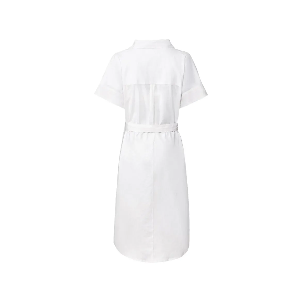 esmara® Damen Leinen-Maxikleid mit Kentkragen und Tunikaausschnitt (weiß, 34) - B-Ware neuwertig