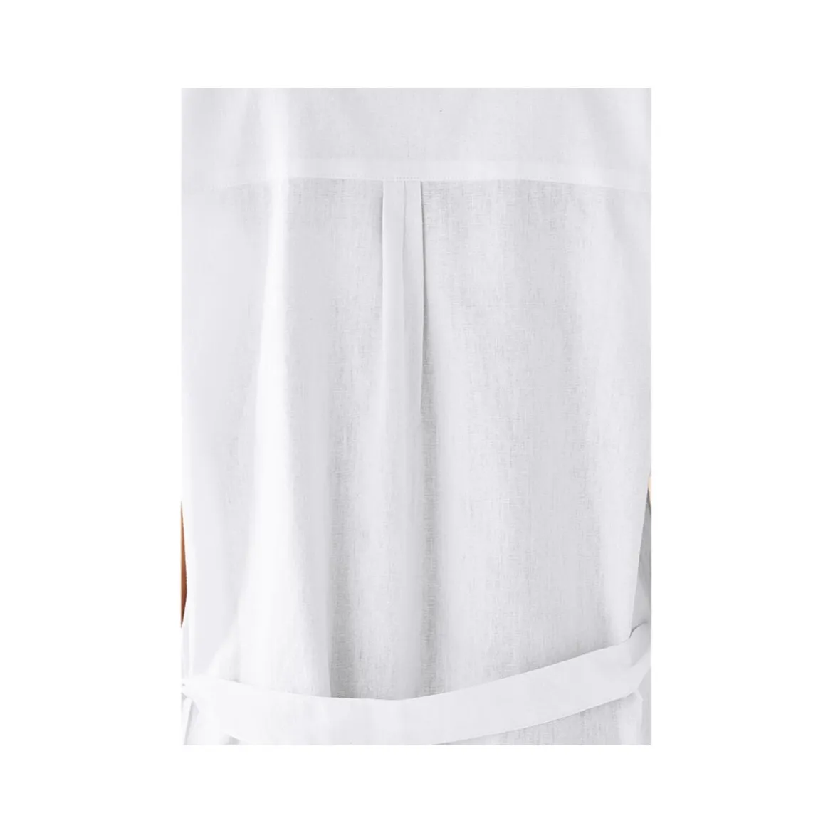 esmara® Damen Leinen-Maxikleid mit Kentkragen und Tunikaausschnitt (weiß, 34) - B-Ware neuwertig