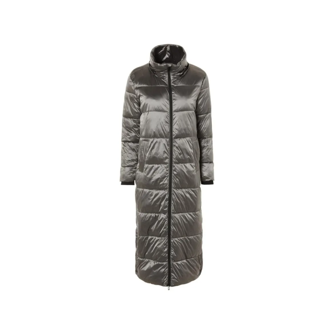 esmara® Damen Maxi-Steppmantel, seitlicher Gehschlitze mit Druckknöpfen - B-Ware