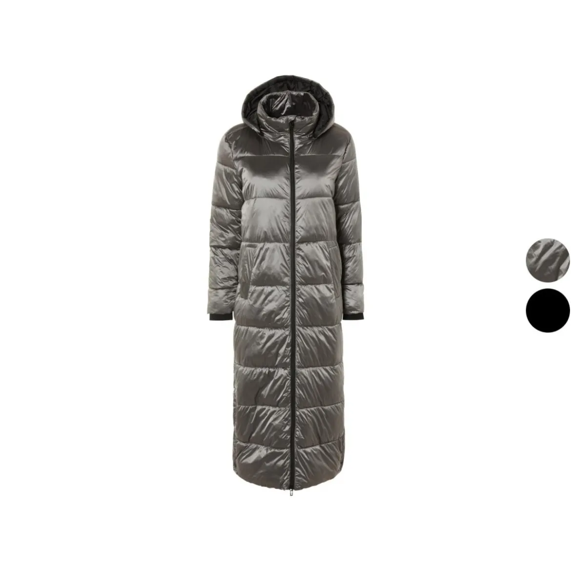 esmara® Damen Maxi-Steppmantel, seitlicher Gehschlitze mit Druckknöpfen - B-Ware