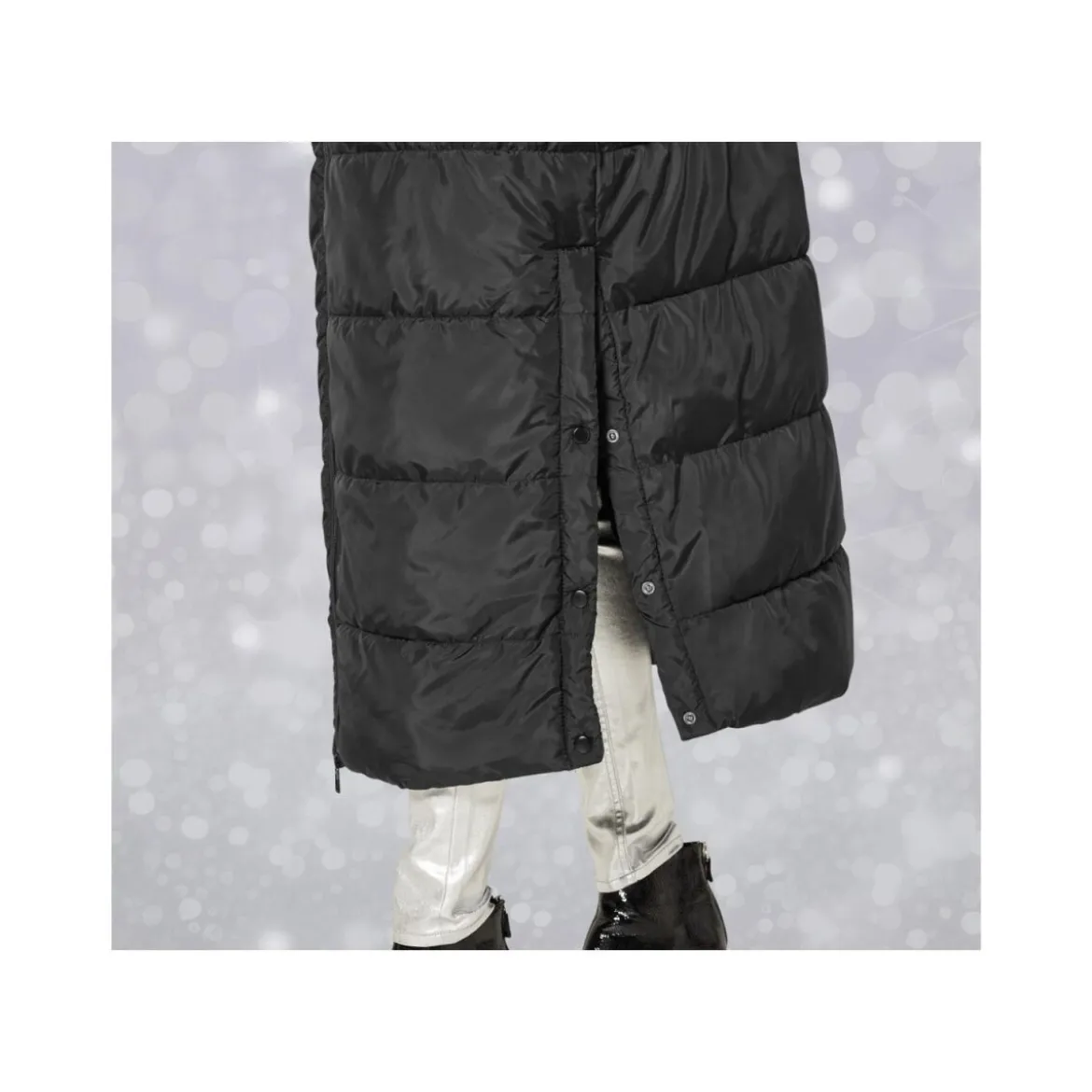 esmara® Damen Maxi-Steppmantel, seitlicher Gehschlitze mit Druckknöpfen - B-Ware