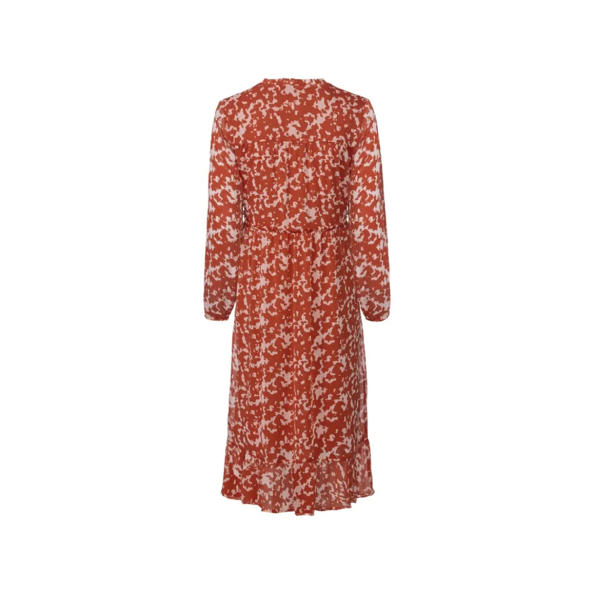 esmara® Damen Midi-Kleid, in moderner 3/4-Länge (gemustert/orange, 44) - B-Ware neuwertig