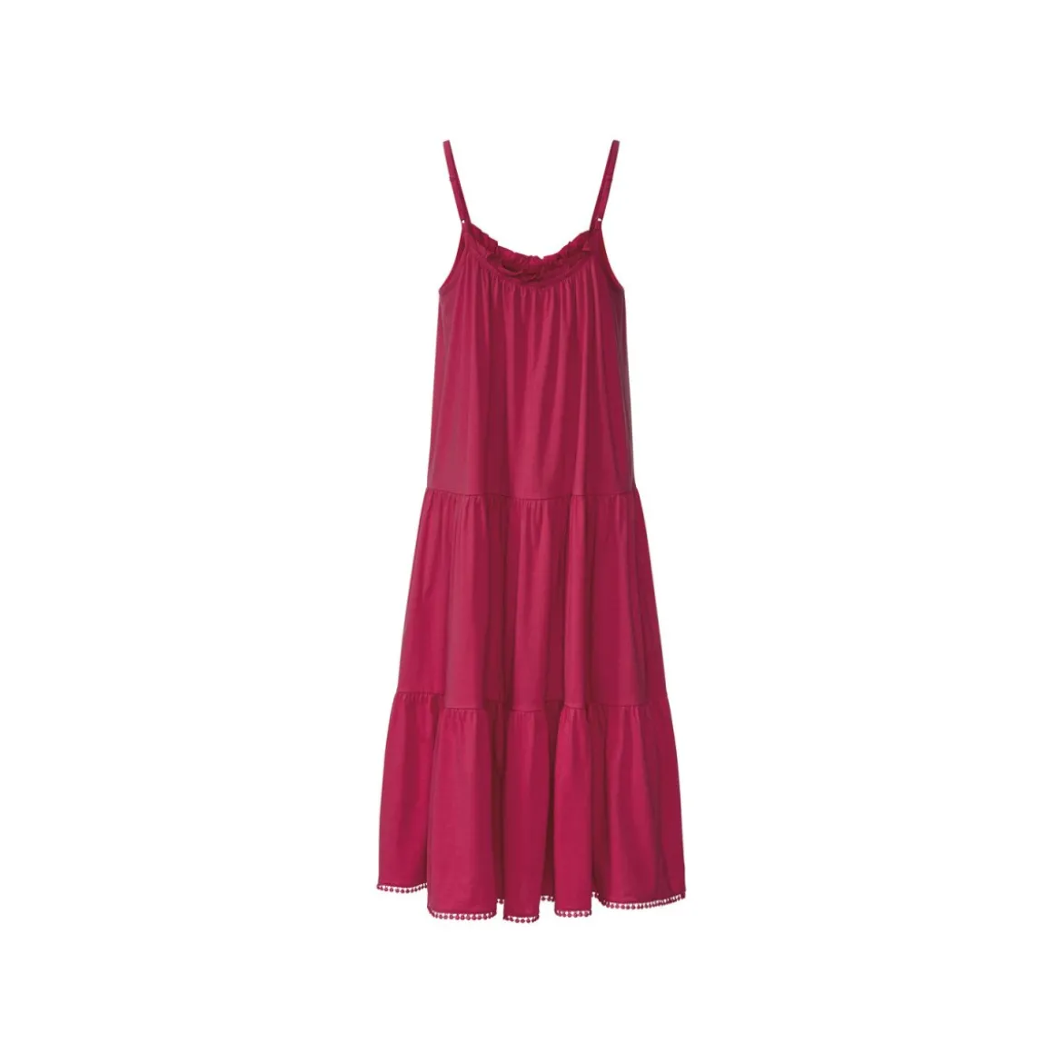 esmara® Damen Midikleid mit Crinklestruktur (pink, S (36/38)) - B-Ware neuwertig