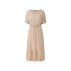 esmara® Damen Midi-Kleid mit Volant (beige, 36) - B-Ware sehr gut
