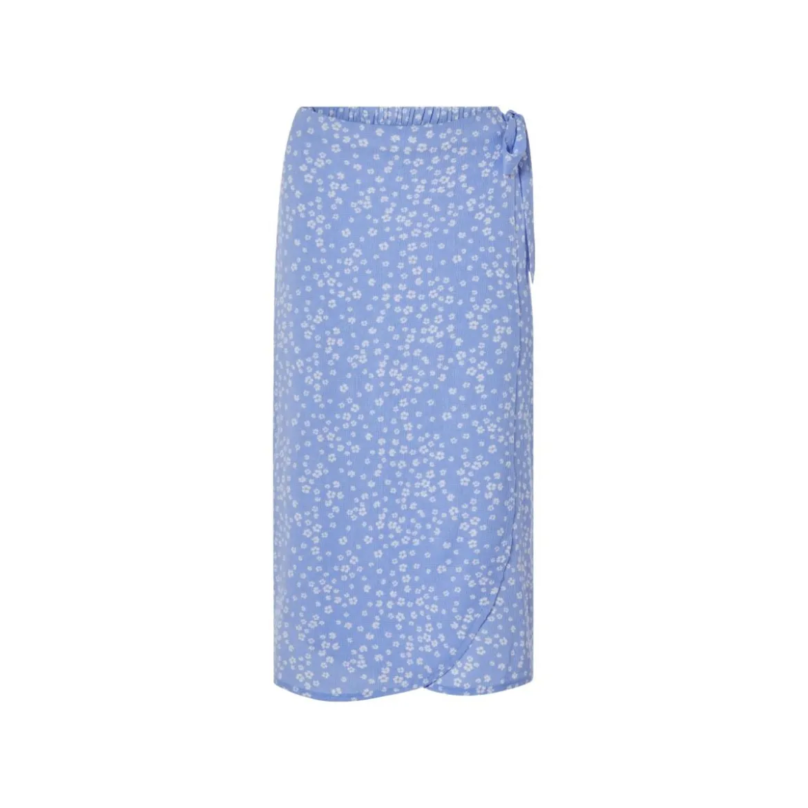 ESMARA® Damen Midi-Wickelrock, mit modischer Crinklestruktur (hellblau mit Blumen, S(36/38)) - B-Ware sehr gut